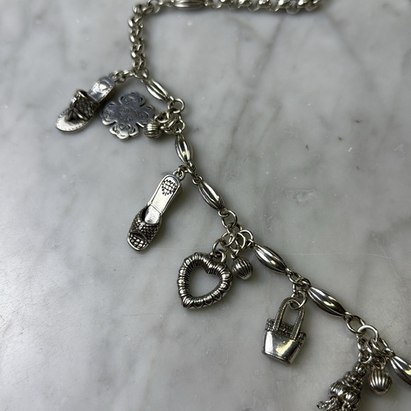 BRIGHTON NWT Silver Charm Chain Belt - Picture 3 of 6